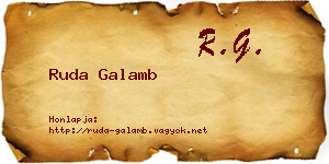Ruda Galamb névjegykártya
